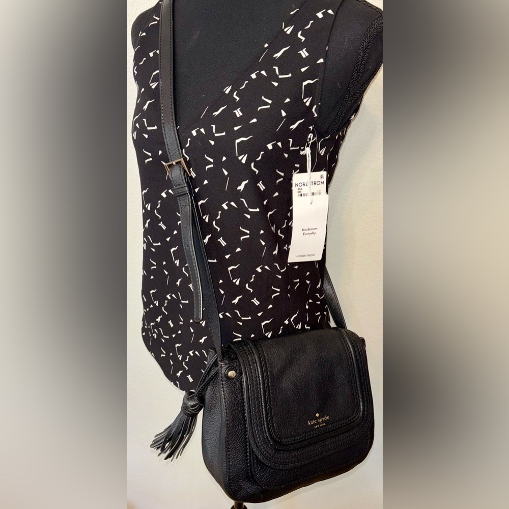 🔥SALE Kate Spade Black Leather Pratt Street Small Rianne crossbody bag like NEW - Picture 2 of 11